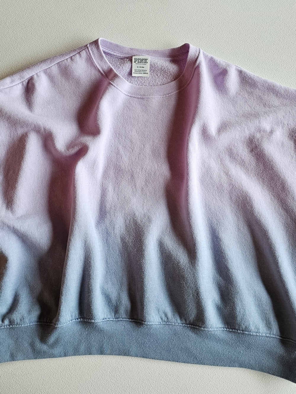 PINK Victoria's Secret Lavender-to-Blue Ombre Crewneck Sweater